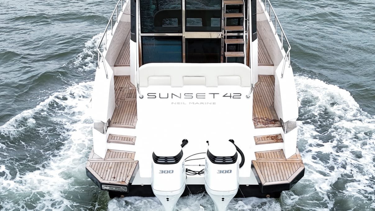 Sunset 42 premium luxury yacht in Goa